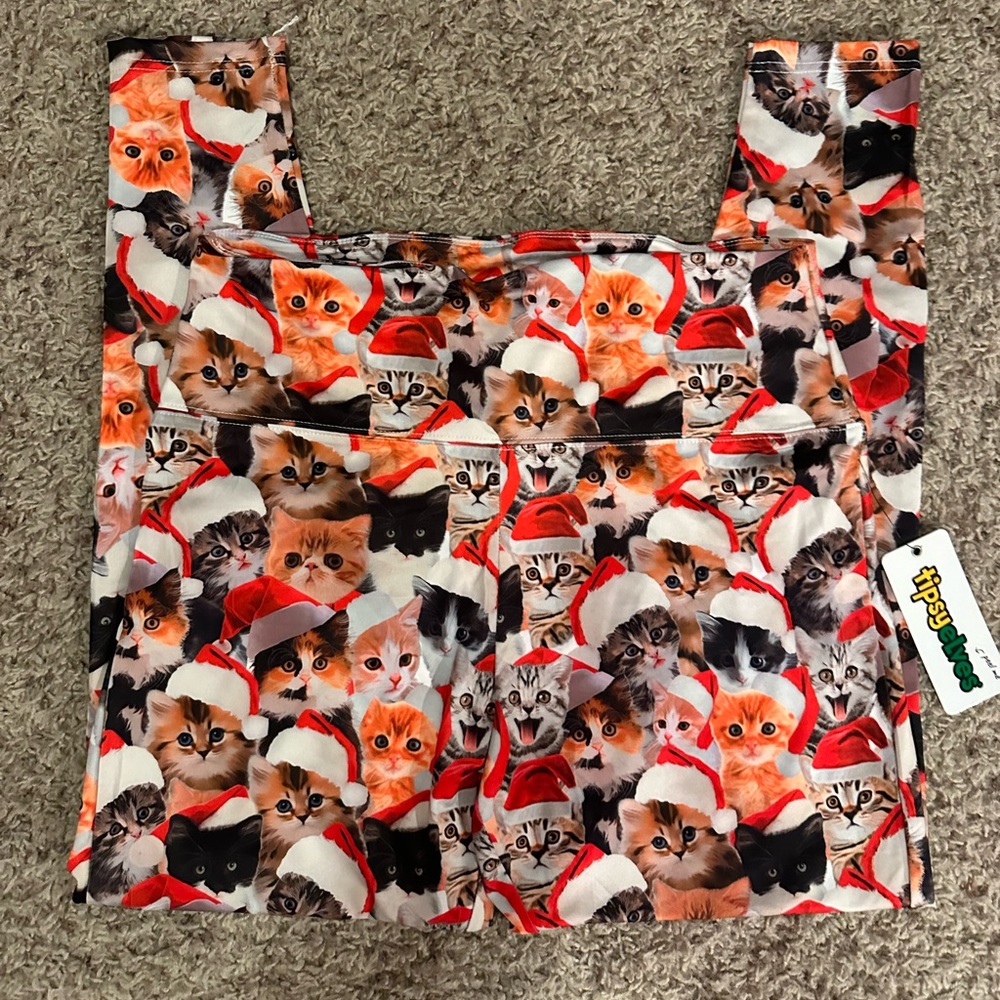 Christmas Leggings - New CHRISTMAS CAT HIGH WAISTED
LEGGINGS